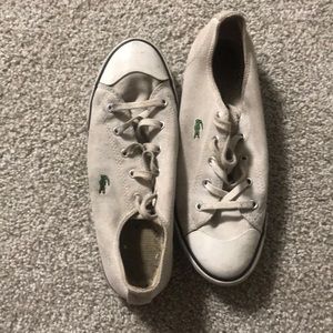 Size 9 Lacoste white shoes